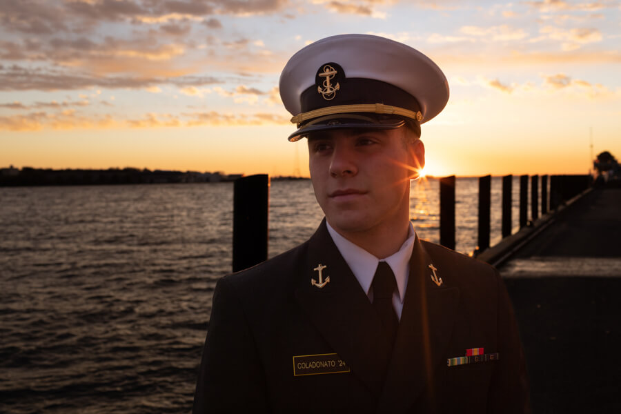 USNA Midshipman Photography at sunrise in Annapolis by Kelly Eskelsen.