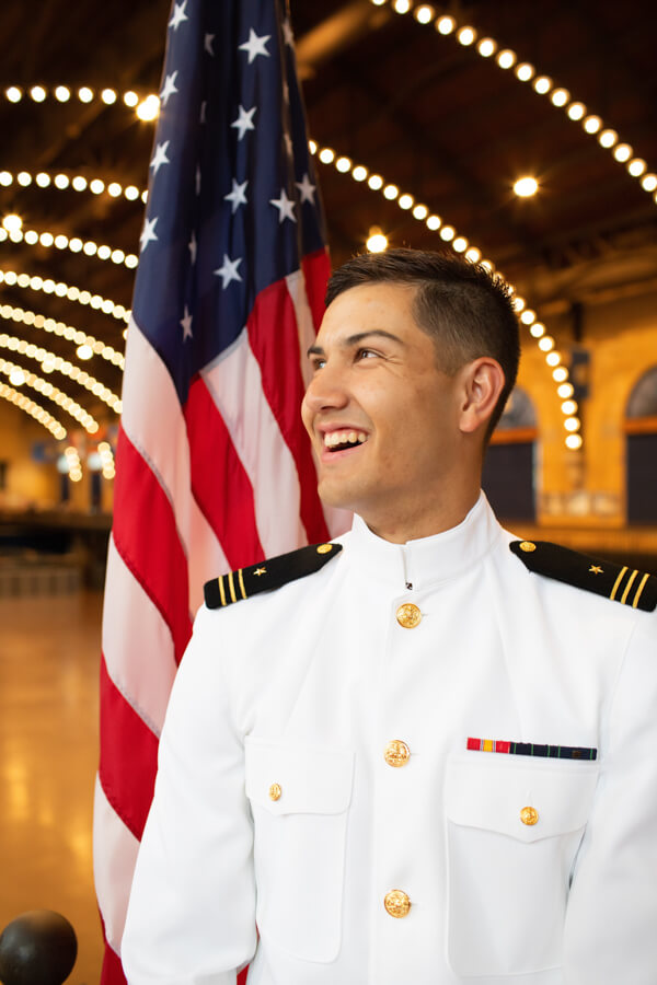 Midshipmen portrait in Dahlgren Hall at the Naval Academy.