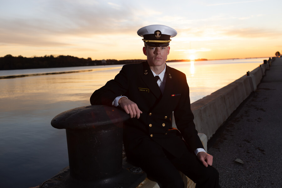 USNA Midshipman Photography at sunrise in Annapolis by Kelly Eskelsen.