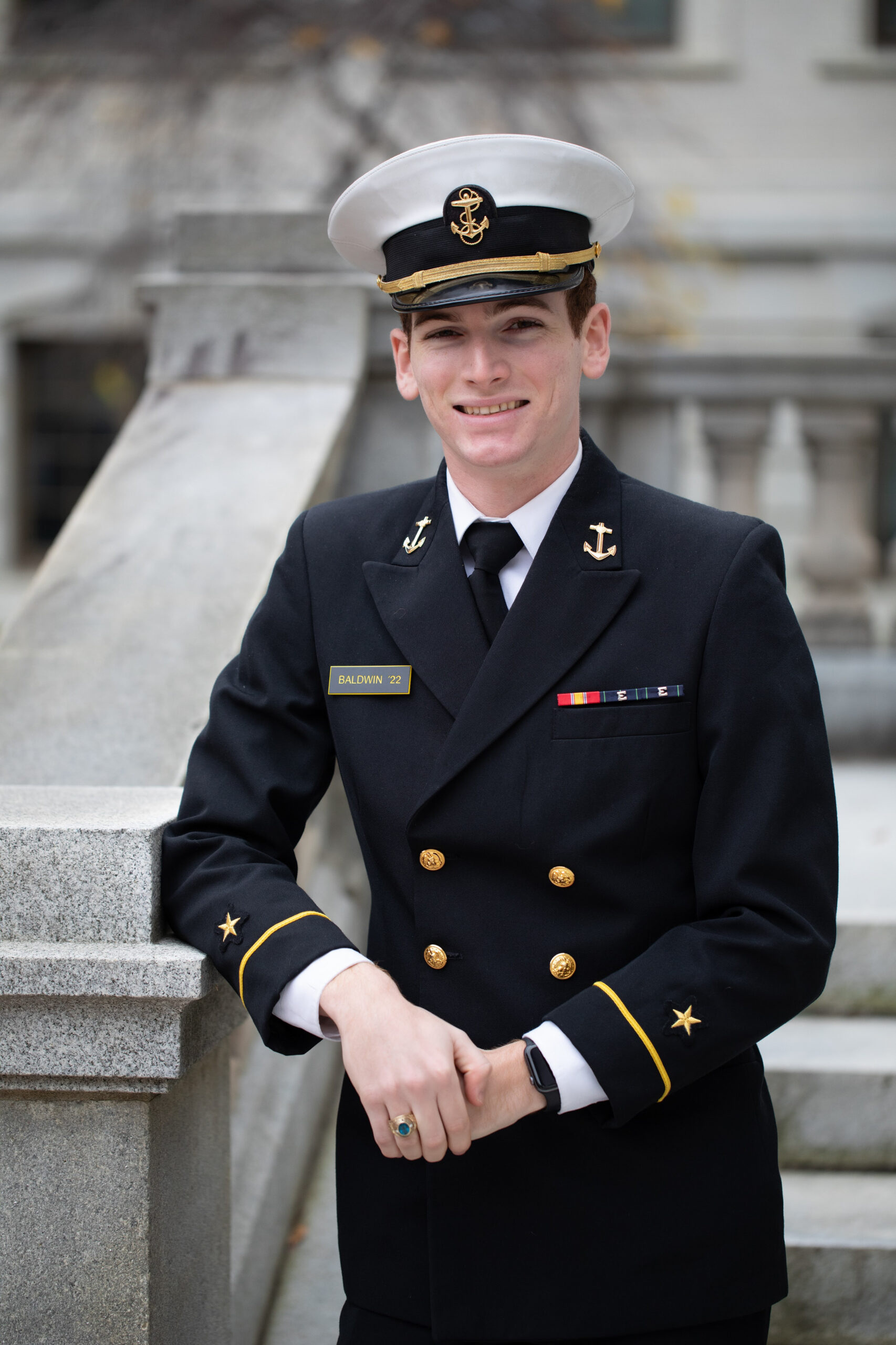 USNA Midshipman senior photo in Annapolis, Maryland by Kelly Eskelsen.