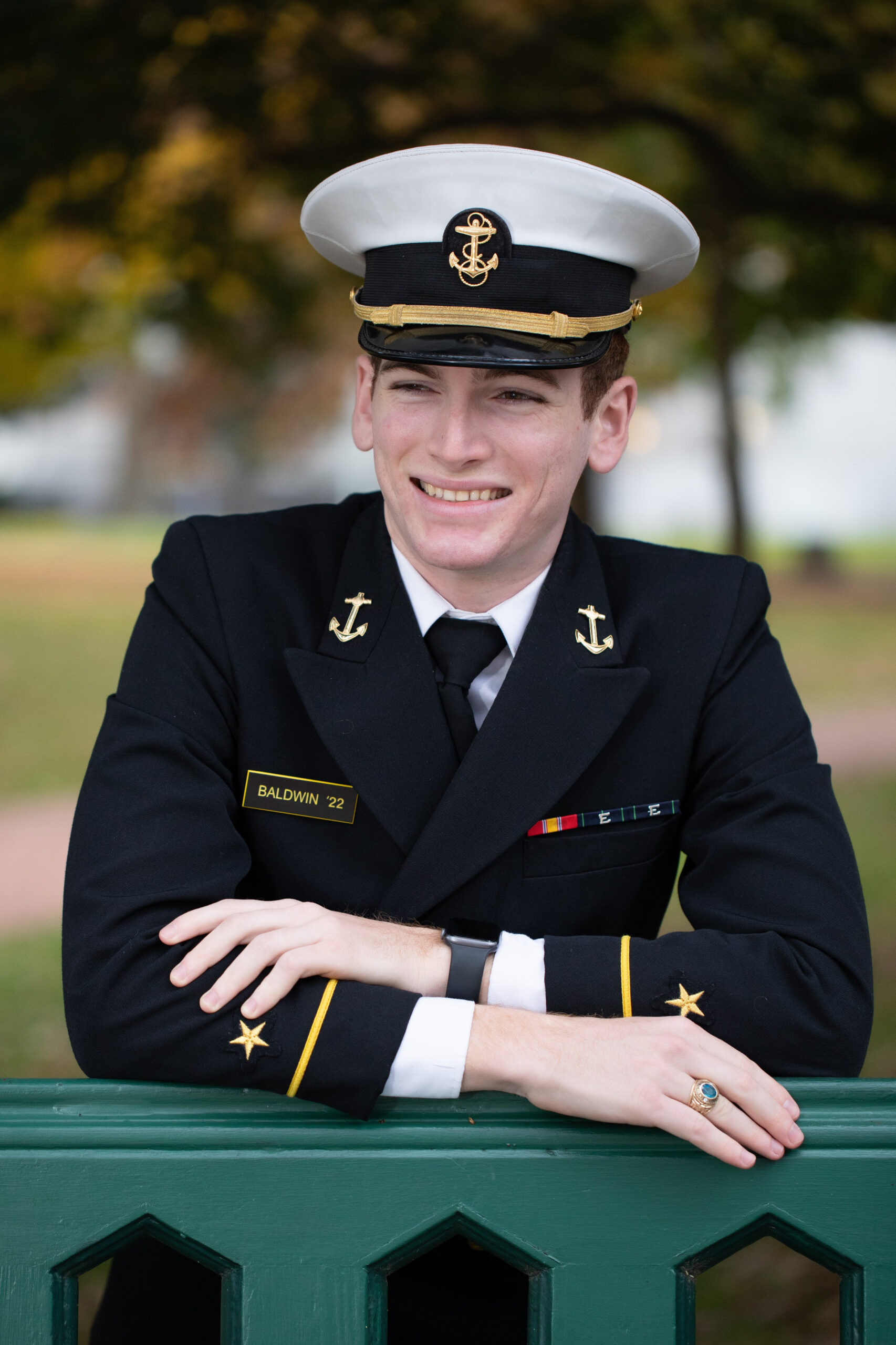 USNA Midshipman senior photo in Annapolis, Maryland by Kelly Eskelsen.